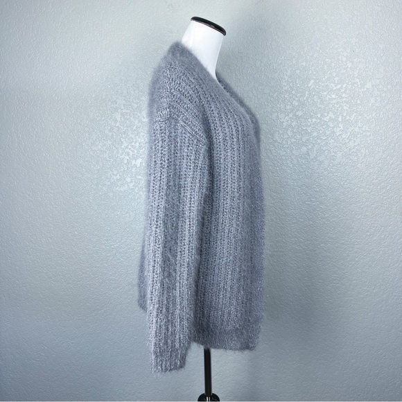 POL Shimmer Silver Gray Open Front Cozy Cardigan Sweater S - EUC, Knit, Metallic - Picture 5 of 10